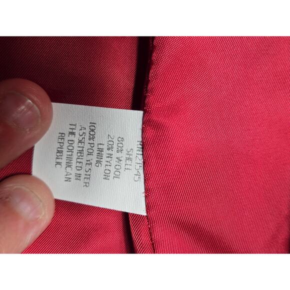 London Fog Coat Womens Large Red Wool Blend Single Breasted Lined Pockets - Picture 4 of 12